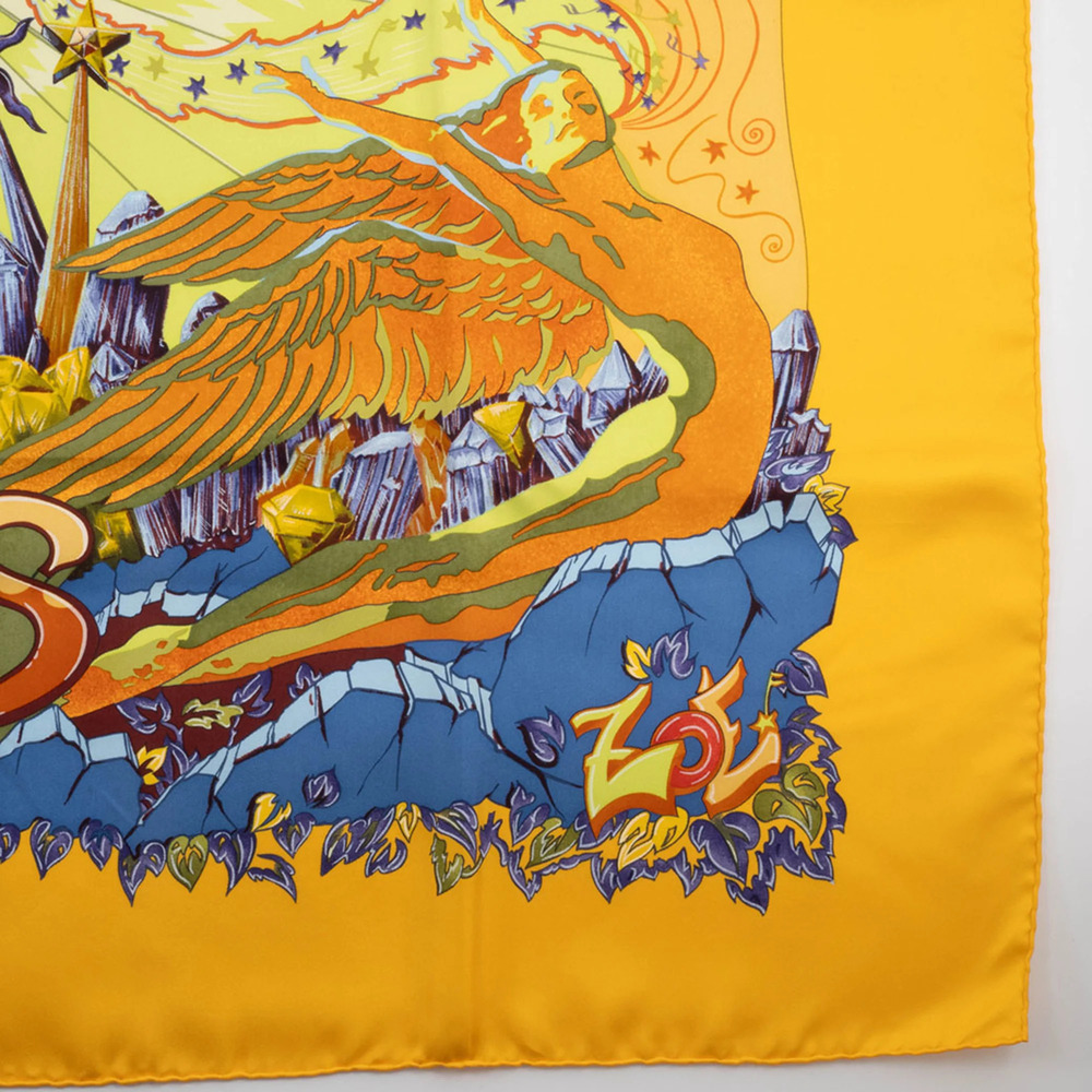 HERMES Yellow Silk Scarf - Picture 7 of 16